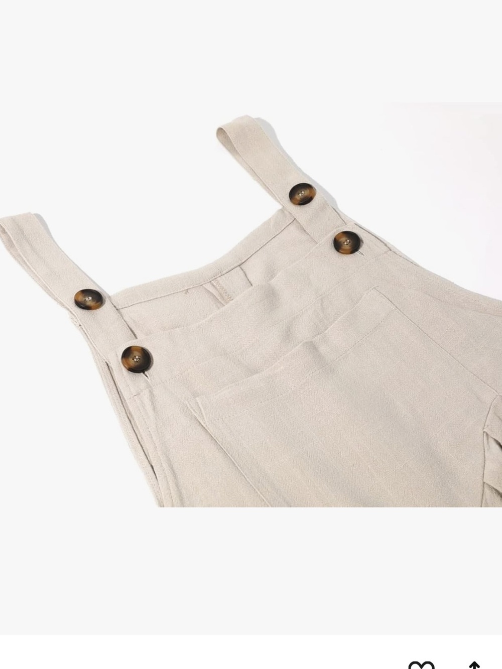 chouyatou Women's Casual Adjustable Strap Wide Leg Jumpsuit - Beige - Picture 3 of 4